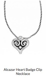 Alcazar Heart Badge Clip Necklace